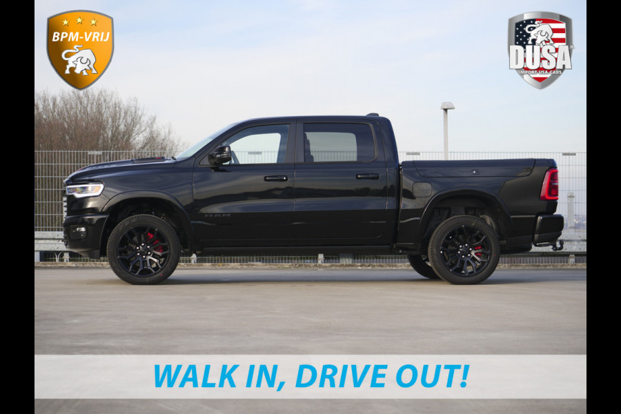 Dodge Ram | 1500 | Limited | Night | 3.0L Twin-Turbo I6 | High Output | RAMBOX Passenger Display | 14,4 Touch Screen | Harman Kardon | INCL BPM-VOORDEEL Getoonde accessoires zijn verkrijgbaar tegen meerprijs