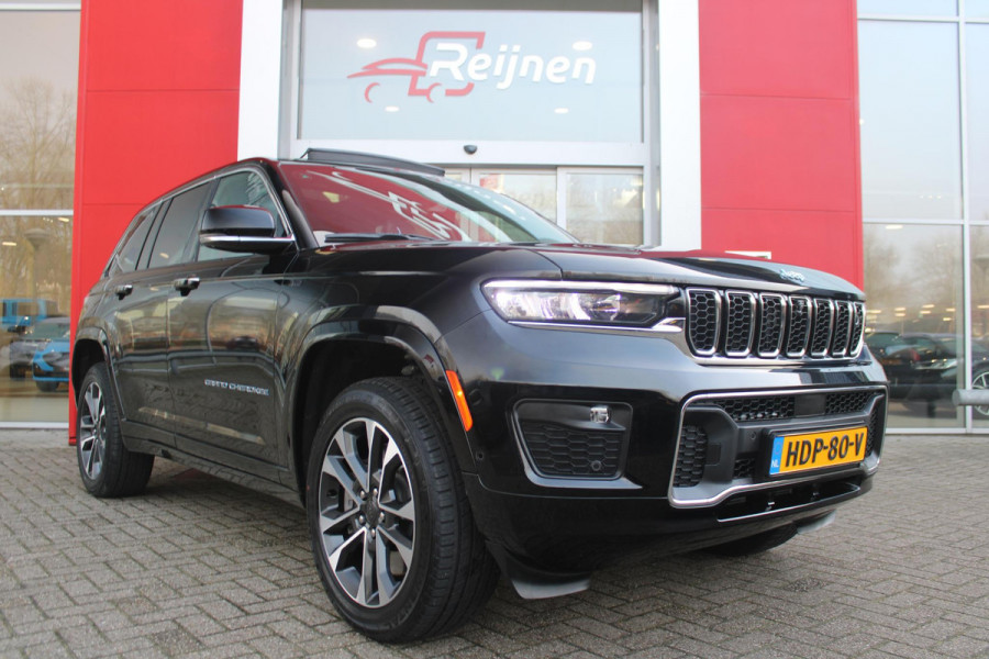 Jeep Grand Cherokee 2.0 381PK OVERLAND 4xe | PANORAMISCH SCHUIF/KANTEL DAK | MCINTOSH PREMIUM AUDIO SYSTEM | HEAD UP DISPLAY | VOORSTOELEN ELEKTRISCH VERSTELBAAR | MULITIMEDIA SCHERM VOOR BIJRIJDER | ELEKTRISCH BEDIENBARE ACHTERKLEP | STOEL/STUUR VERWARMING | LEDEREN BEKLEDING | APPLE CARPLAY/ANDROID AUTO | 360° CAMERA | STOEL KOELING |