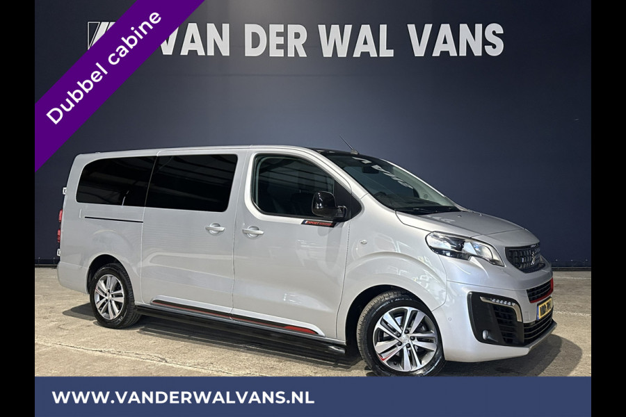 Peugeot Expert 2.0 BlueHDI 150pk L3H1 Dubbele cabine Sport Euro6 Airco | Leder | 2x Zijdeur | Navigatie Camera, LED, Apple Carplay, Android Auto, LM Velgen, 2500kg Trekhaak, Sidebars, Cruisecontrol, Parkeersensoren, 5-Zits