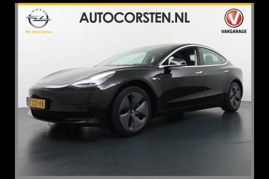 Tesla Model 3 Gereserveerd SR+ 60kWh 325PK AutoPilot FSD-computer-3 Leder PanoDak Adaptive-Cruise Premium-Luidsprekers Keyless via App Lmv 18" Camera's Ele WIFI Lane-Assist Speed-Assist Ecc Navi LED DAB Voorverwarmen interieur via App One-Pedal-Drive 1e Eigenaar Massa ledig voertuig 1.584kg Origineel Nederlandse auto