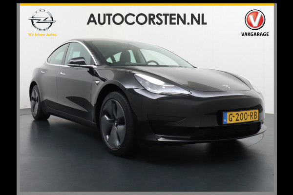 Tesla Model 3 Gereserveerd SR+ 60kWh 325PK AutoPilot FSD-computer-3 Leder PanoDak Adaptive-Cruise Premium-Luidsprekers Keyless via App Lmv 18" Camera's Ele WIFI Lane-Assist Speed-Assist Ecc Navi LED DAB Voorverwarmen interieur via App One-Pedal-Drive 1e Eigenaar Massa ledig voertuig 1.584kg Origineel Nederlandse auto