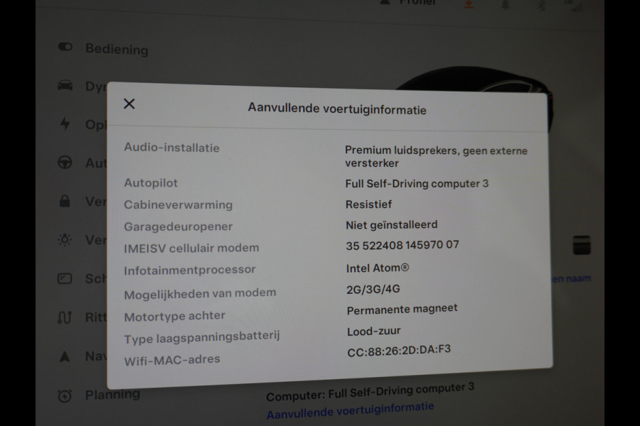 Tesla Model 3 Gereserveerd SR+ 60kWh 325PK AutoPilot FSD-computer-3 Leder PanoDak Adaptive-Cruise Premium-Luidsprekers Keyless via App Lmv 18" Camera's Ele WIFI Lane-Assist Speed-Assist Ecc Navi LED DAB Voorverwarmen interieur via App One-Pedal-Drive 1e Eigenaar Massa ledig voertuig 1.584kg Origineel Nederlandse auto