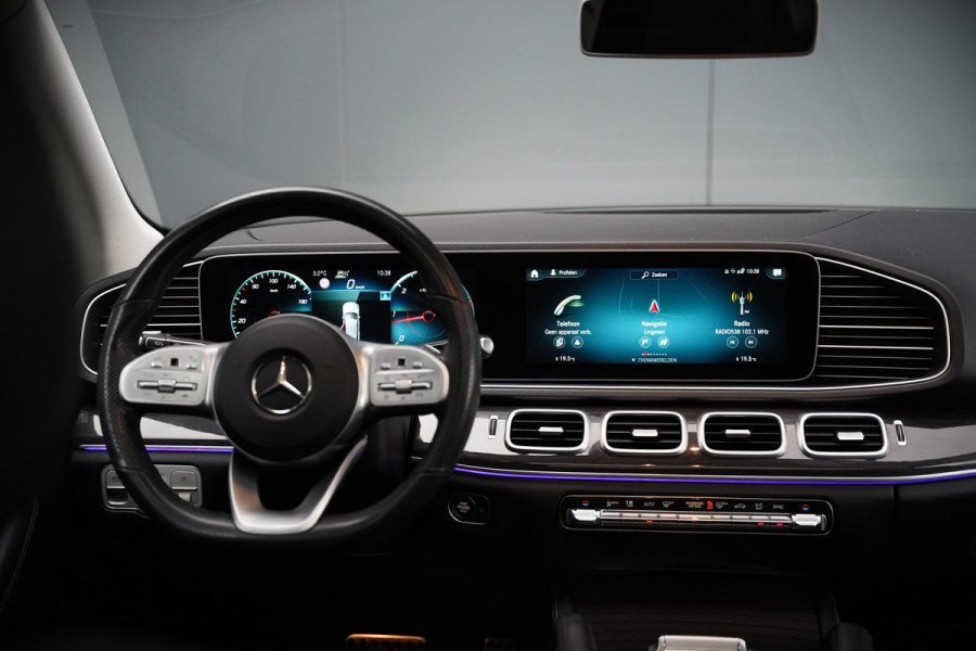 Mercedes-Benz GLE 350 D 4MATIC | AMG | Burmester | Adaptive Cruise Control | Stoelverwarming | Panoramadak | Luchtvering | Trekhaak | Grijs Kenteken | 360° Camera | BTW | Apple Carplay | Ambiance Verlichting | Leder | Nigh