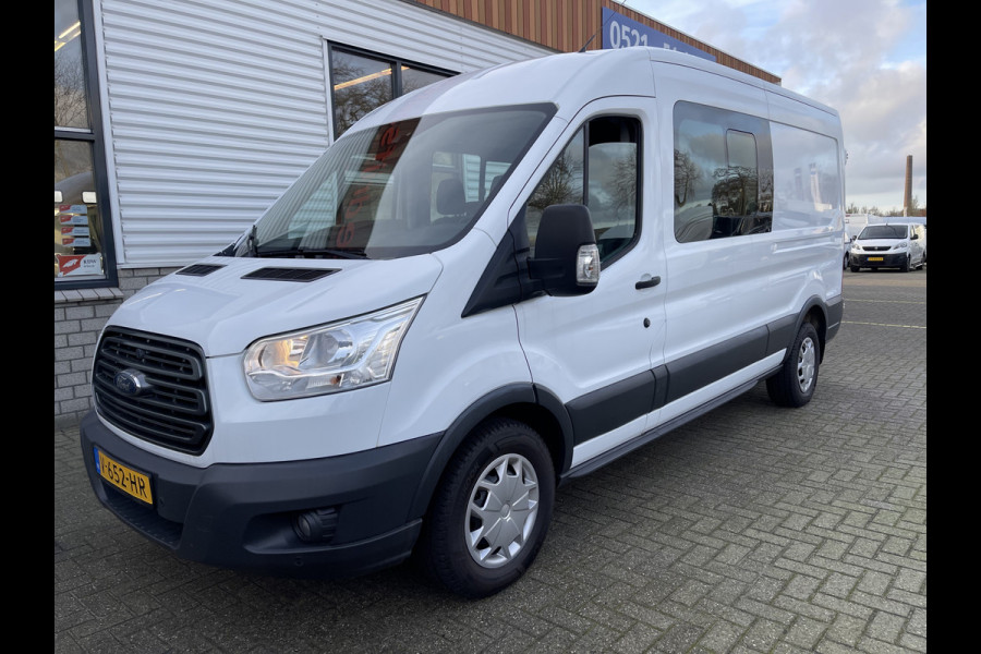 Ford Transit 330 2.0 TDCI L3H2 DC 6 persoons Trend / vaste prijs rijklaar € 16.950 ex btw / euro 6 diesel / airco / cruise / navigatie / trekhaak 2600 kg / Bott inrichting !