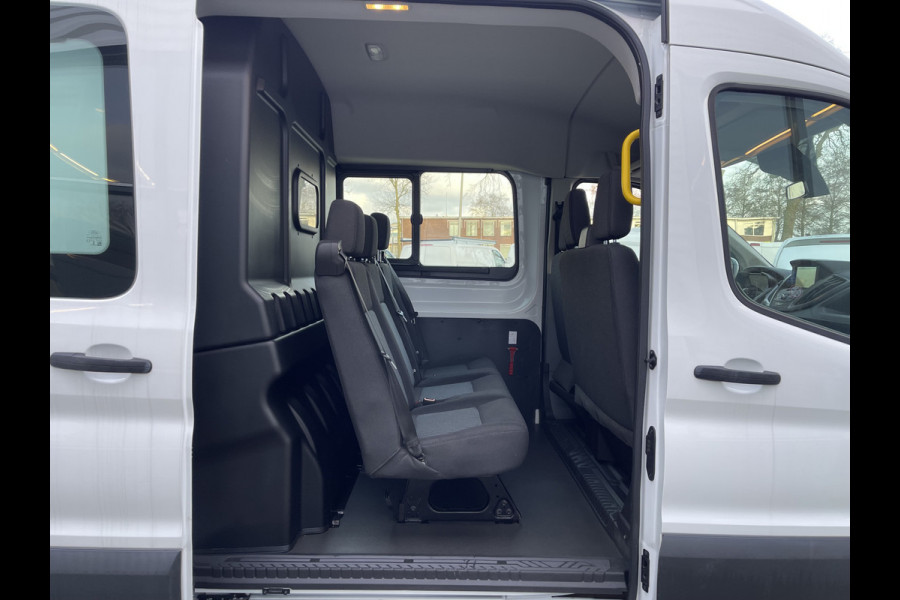 Ford Transit 330 2.0 TDCI L3H2 DC 6 persoons Trend / vaste prijs rijklaar € 16.950 ex btw / euro 6 diesel / airco / cruise / navigatie / trekhaak 2600 kg / Bott inrichting !