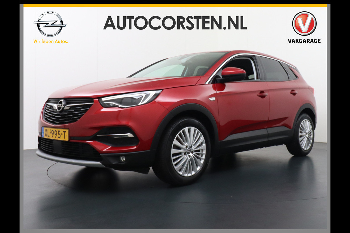 Opel Grandland X T131PK Trekhaak Camera Apple Carplay Android Auto Navi Bord-Herkenning Ecc Pdc 1/2 Leer koplampen adaptief Autom.Achterklep AGR- LaneAssist DAB Bluetooth Connected Led Licht-Regensensor Sensor dodehoek Business Executive 1ste Eigenaar 1.400kg trekvermogen Volledig Onderhouden! Euro 35.000 nieuw