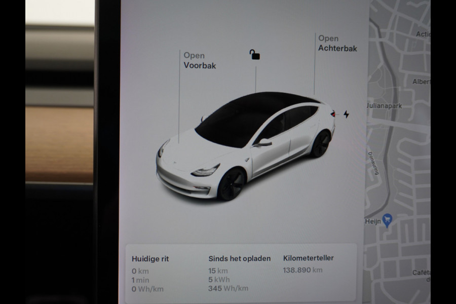 Tesla Model 3 Long Range 75kWh 463PK FSD-Full Self Driving Computer-3 Premium Audio 4wd  18" Lmv AutoPilot Panoramadak Camera's Leder Adaptive Stoel en achterbank verwarming Keyless Electr.Stoelen+Memory+Easy-Entry WiFi Origineel Nederlandse auto Grootste accu, Tot 16,5kwh thuis laden.