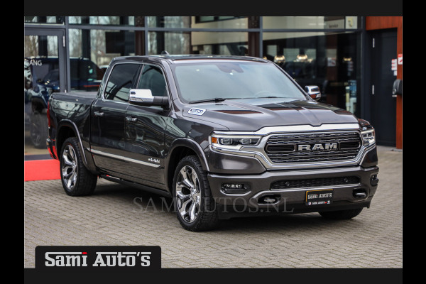 Dodge Ram 1500 LIMITED RAMBOX | LUCHTVERING | 5.7 V8 4X4 | MULTI TAILGATE | HUD | ADAPTIVE CRUISE | EERSTE EIGENAAR | LPG PRINS | 3500KG 360 CAMERA | LANE ASSIST | MEMORY SEATS | DUBBELE CABINE | CREWCAB