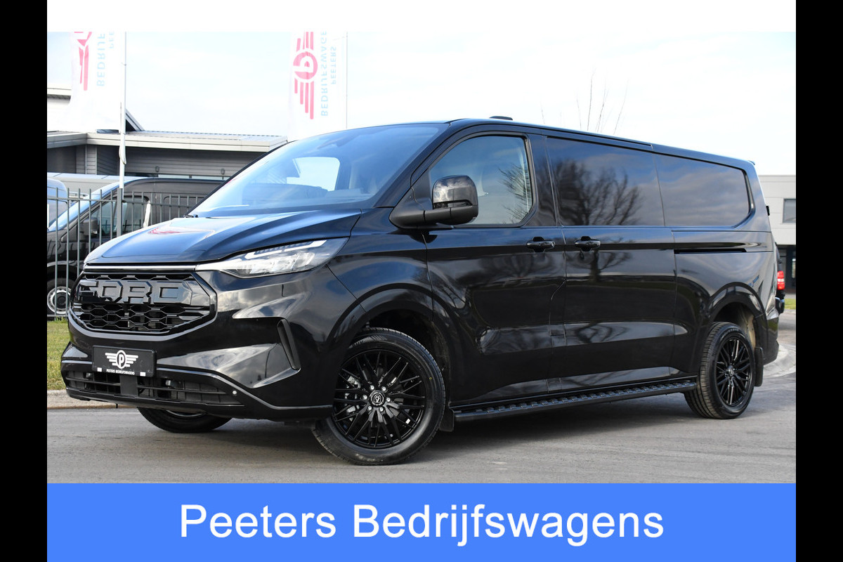 Ford Transit Custom 320 2.0 TDCI L2H1 Black Edition Limited Virtual, Adaptieve Cruise, Camera, Carplay, 170PK, Automaat, LED, Multimedia, Sensoren, Stoelverwarming, UNIEK!