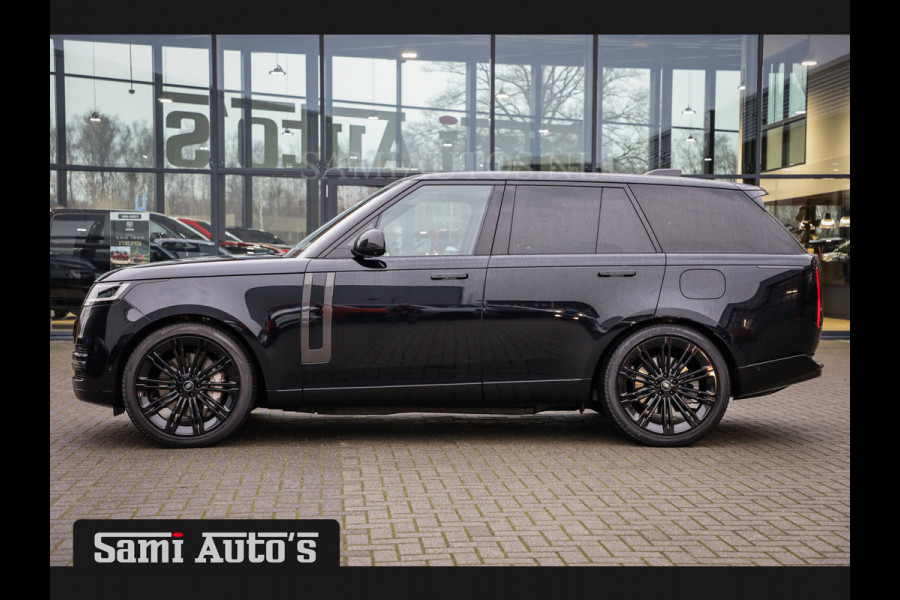 Land Rover Range Rover 3.0 P550e | NIGHT | GARANTIE TOT 14-03-2029 | HEAD-UP | ACHTERAS BESTURING | SOFT CLOSE | PHEV | 23 INCH VELGEN | PANORAMADAK | STUURVERWARMING | STOEL KOELING | Fabrieksgarantie tot 14-03-2029 – Geniet van gemoedsrust met uitgebreide dekking tot deze datum. GZK-71-D