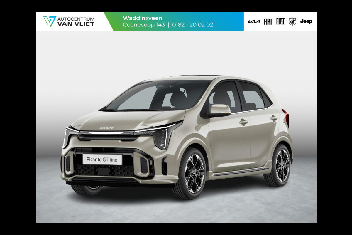 Kia Picanto 1.0 DPI GT-Line | MY25 | Stoel&Stuur Verwarming | Schuif/kanteldak | Clima | Cruise | Apple Carplay