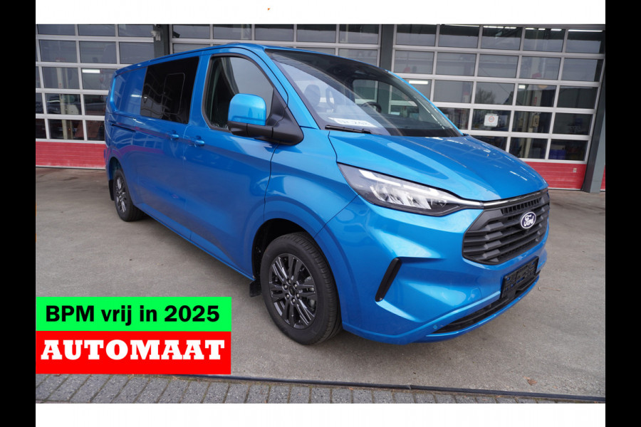 Ford Transit Custom 320L 2.0 TDCI 170PK L2H1 Limited DubbelCabine Automaat Nr. V077 | Schuifdeur links en rechts | Airco | Adap.Cruise | Navi | 360 Camera