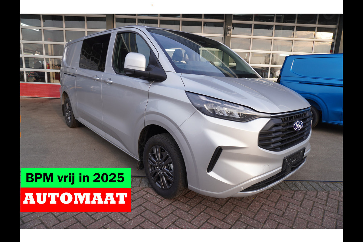 Ford Transit Custom 320L 2.0 TDCI 170PK L2H1 Limited DubbelCabine Automaat Trekhaak Nr. V072 | Schuifdeur links en rechts | Airco | Adap.Cruise | Navi | 360 Camera