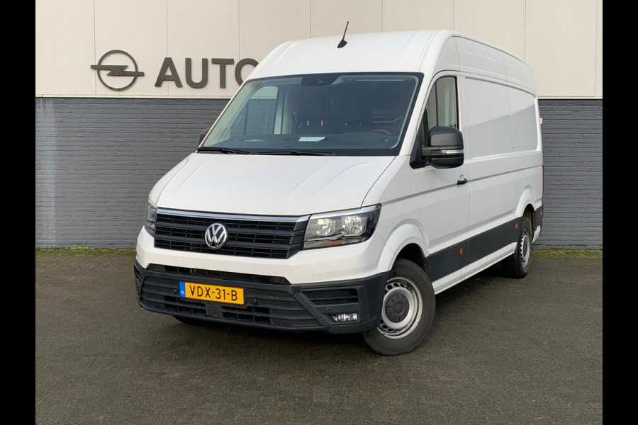 Volkswagen Crafter 2.0TDI L3H2 3p.Navigatie PDC-a+v Airco Cruise-Control Licht-Regensensor Dab+ Bluetooth Verwarmbare voorruit+ruitensproeiers Betonplex Lat-om-Lat Betimmering Schuifdeur 1e Eigenaar Euro 6