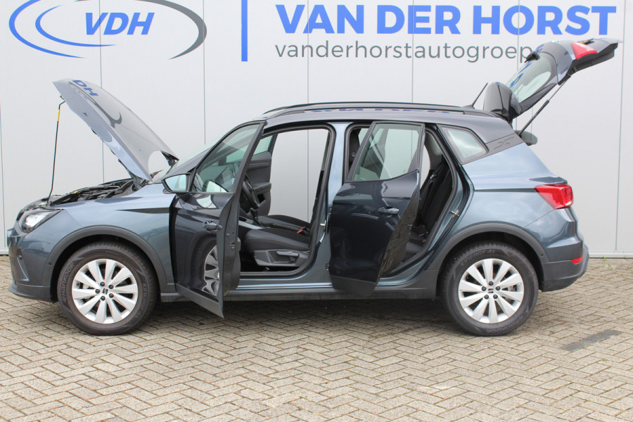 Seat Arona 1.0-110pk TSI Style AUTOMAAT ! Gun u het comfort en gemak van een automaat ! Airco, Navigatie, Camera, Cruise control, LM velgen, Metallic lak Telefoonvoorb., LED verlichting, Stoelverwarming, Parkeersensoren, All Season banden rondom etc.