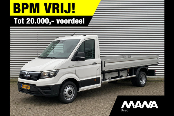 MAN TGE 5.160 160pk DL Pick-Up Laadbak Airco CarPlay Cruise Sensoren Camera 12V Dodehoekdetectie VoorruitVerwarming Bijrijdersbank ErgoS