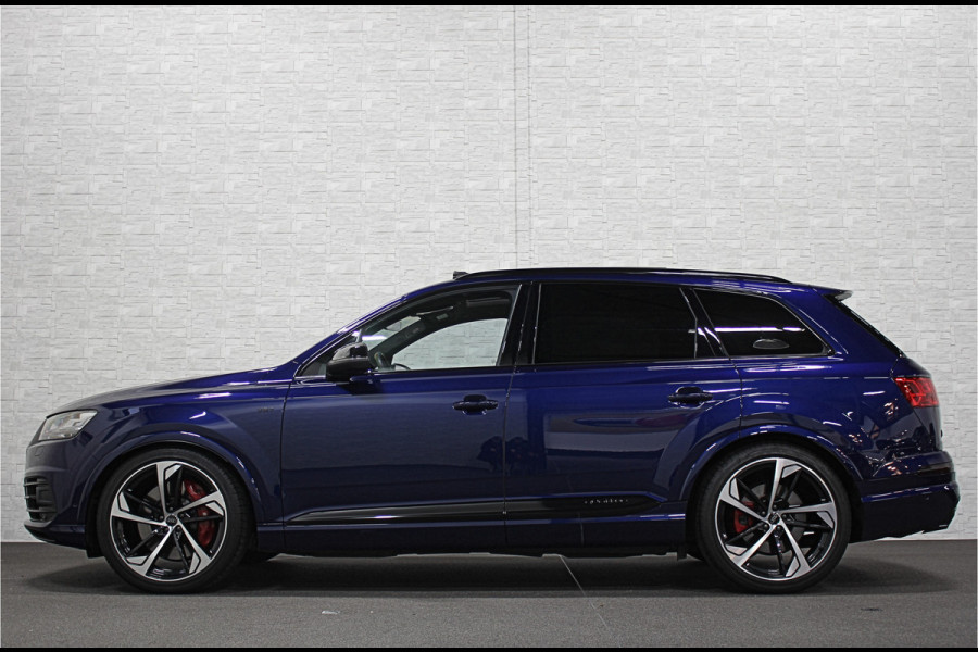 Audi Q7 SQ7 V8 4.0 TDI | 360 View | Carbon | ACC | Panorama | Soft-Close | Head-Up | Nachtzicht | Trekhaak | Luchtvering | BOSE | Keyless-Entry | Memory | 4-Zone Clima | Stoelverwarming V+A | Standkachel | ISO-Glas | Sfeerverlichting | Tour-Pakket | DAB | Draadloos Laden | Lane Assist |