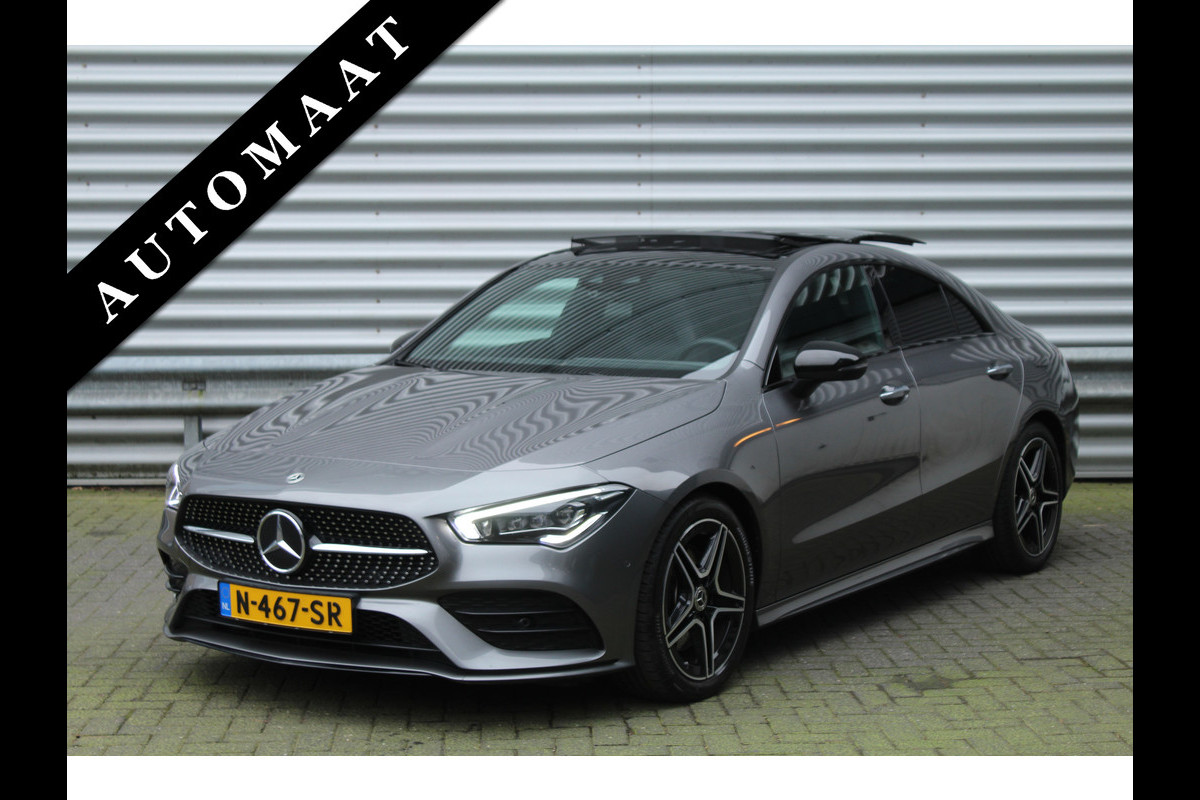 Mercedes-Benz CLA-Klasse 200 164pk Business Solution AMG Automaat NL-Auto NAP Panoramadak Burmester Clima Cruise Navi Camera Widescreen Sfeer LMV