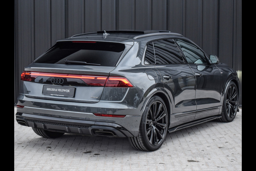 Audi Q8 60 TFSI e Competition | PANORAMADAK | 4 WIEL BESTURING | 4 JR FABRIEKSGARANTIE | MASSAGESTOELEN | STOEL- VERWARMING EN VENTILATI