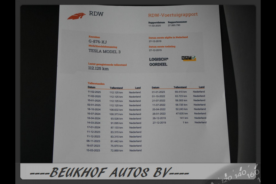 Tesla Model 3 Long Range AWD 75 kWh Autopilot 3 Leer Pano