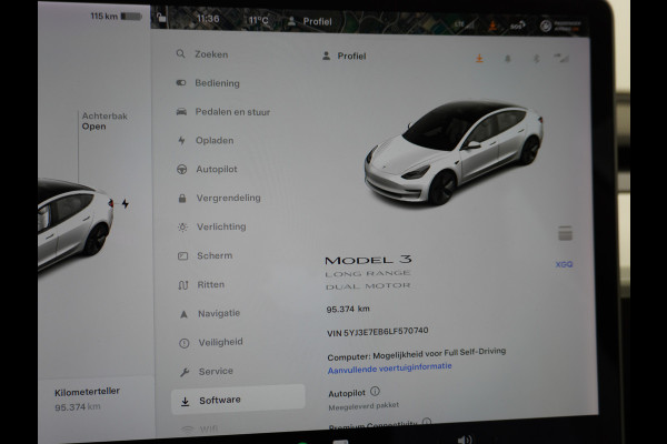 Tesla Model 3 Long Range 75kWh 463PK Trekhaak Ivory-Int. FSD Full Self Driving Computer-3 Premium Audio 4wd Leer AutoPilot Panoramadak Camera' Stoel en achterbank verwarming Keyless Electr.Stoelen+Memory+Easy-Entry WiFi Origineel Nederlandse auto Grootste accu, Tot 16,5kwh thuis laden. Afneembare Trekhaak 1.000kg trekvermogen