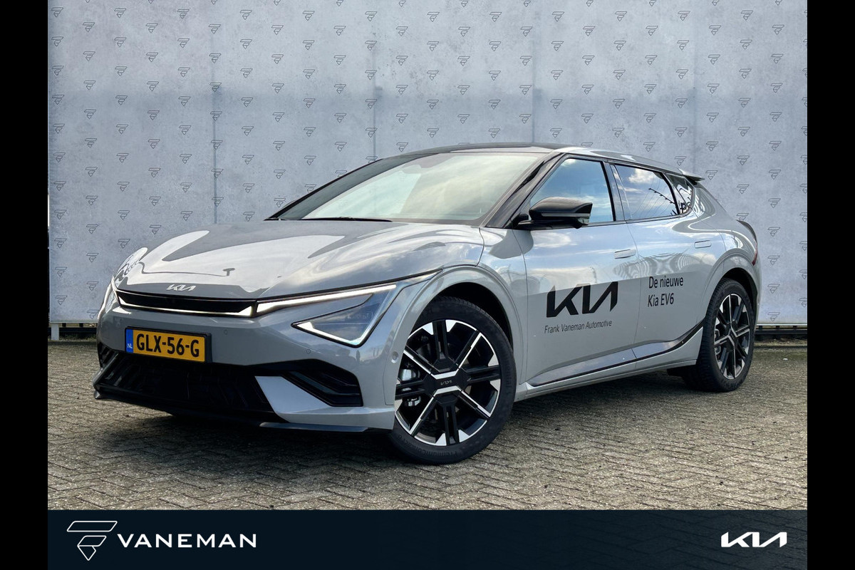 Kia Ev6 GT Line 84 kWh Automaat | Pano | HUD | MeridianSound | 360-Camera | Alcantara/Leder | Memory Seats | Stoelverkoeling | Apple Carplay & Android Auto |