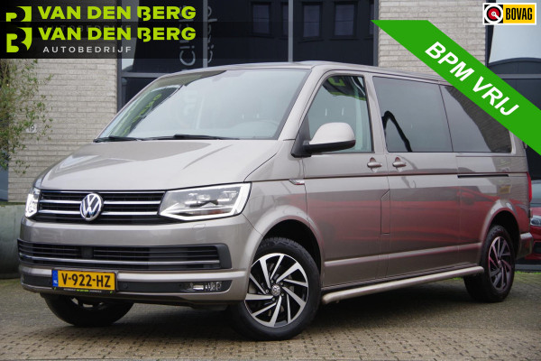 Volkswagen Transporter 2.0 TDI L2 DC-5P 204PK AUT. LED, LEDER, 2X SCHUIFDEUR, ADAPT. CRUISE, CAMERA, TREKHAAK, NAVI DUBBELE CABINE