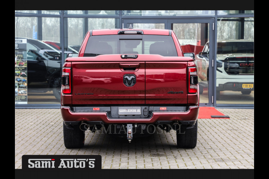 Dodge Ram 1500 5.7 V8 LIMITED | LUCHTVERING | DIGI CLUSTER | HUD | DIGI BINNENSPIEGEL | MULTI TAILGATE | NIGHT SPORT | LPG | NIGHT SPORT | KOELING/ VERWARMING | DELMONICO RED | Zeer mooie RAM limited met alle opties die er te verkrijgen zijn op de limited | Dubbele cabine | 5 Persoons | DC | Z.G.A.N |