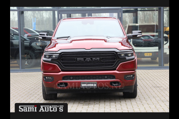 Dodge Ram 1500 5.7 V8 LIMITED | LUCHTVERING | DIGI CLUSTER | HUD | DIGI BINNENSPIEGEL | MULTI TAILGATE | NIGHT SPORT | LPG | NIGHT SPORT | KOELING/ VERWARMING | DELMONICO RED | Zeer mooie RAM limited met alle opties die er te verkrijgen zijn op de limited | Dubbele cabine | 5 Persoons | DC | Z.G.A.N |