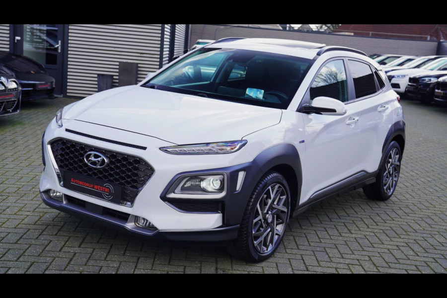 Hyundai Kona 1.6 GDI HEV Premium | Schuif/kanteldak | Stoelverwarming voor + achter | Stoelverkoeling | HuD | Leder | Trekhaak |