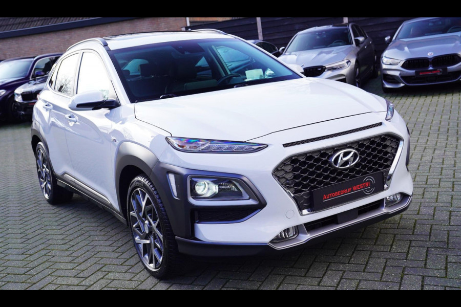 Hyundai Kona 1.6 GDI HEV Premium | Schuif/kanteldak | Stoelverwarming voor + achter | Stoelverkoeling | HuD | Leder | Trekhaak |