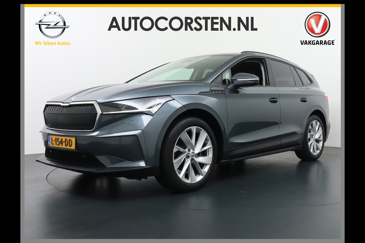 Škoda ENYAQ iV 60 First Edition Apple Carplay Android Auto Navi Ecc Elec.Stoel met memory Adaptieve Cruise Control Camera Keyless Led Pdc Dab Stoelverwarming Bluetooth Dodehoek detector Draadloze tel.lader Lmv 20" Rijstrooksensor Regen-Lichtsensor Origineel Nederlandse Auto