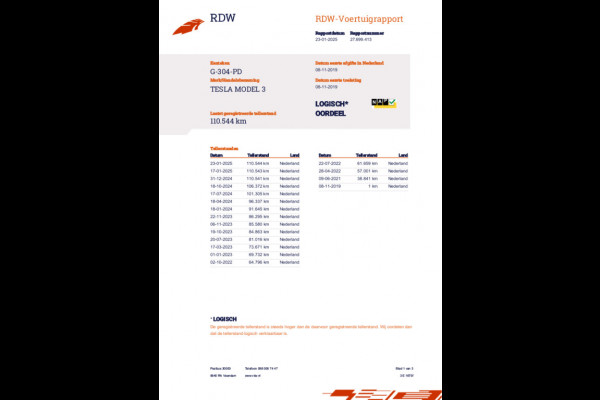 Tesla Model 3 Long Range AWD 75 kWh 88% SOH Trekhaak (1.000kg)
