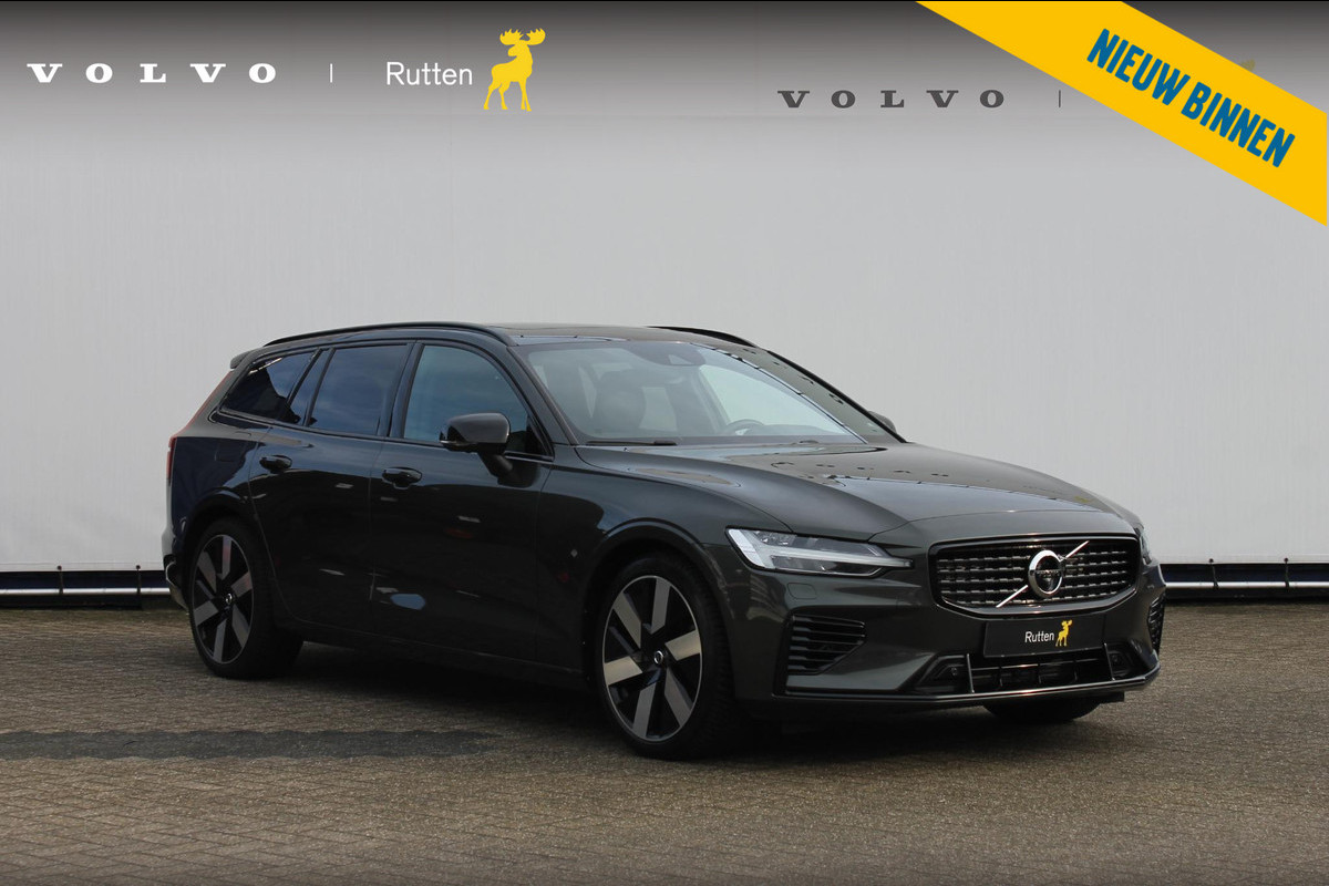 Volvo V60 T6 Plug-in hybrid 350PK Automaat AWD Ultimate Dark Panoramisch schuif-kanteldak / 360graden zichtcamera / Semi elektrisch wegklapbare trekhaak / Head-Up display /  Apple Carplay