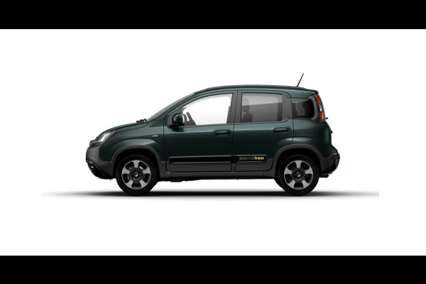 Fiat Panda Hybrid Pandina | Airco | Cruise | Priv Glass | Dakrails | 15" | PDC | Apple Carply | Forest Green