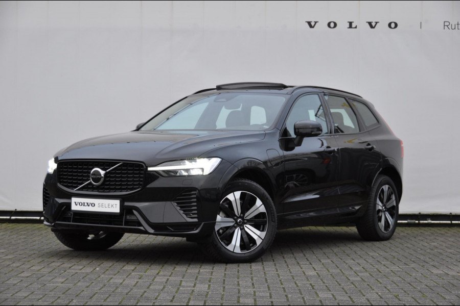 Volvo XC60 T6 350PK Long Range AWD Plus Dark / Panoramisch schuif-kantel dak / Lederen bekleding / Elektrisch bedienbare voorstoelen met geheugen / Stoelverwarming voor en achter / Apple Carplay / Trekhaak /