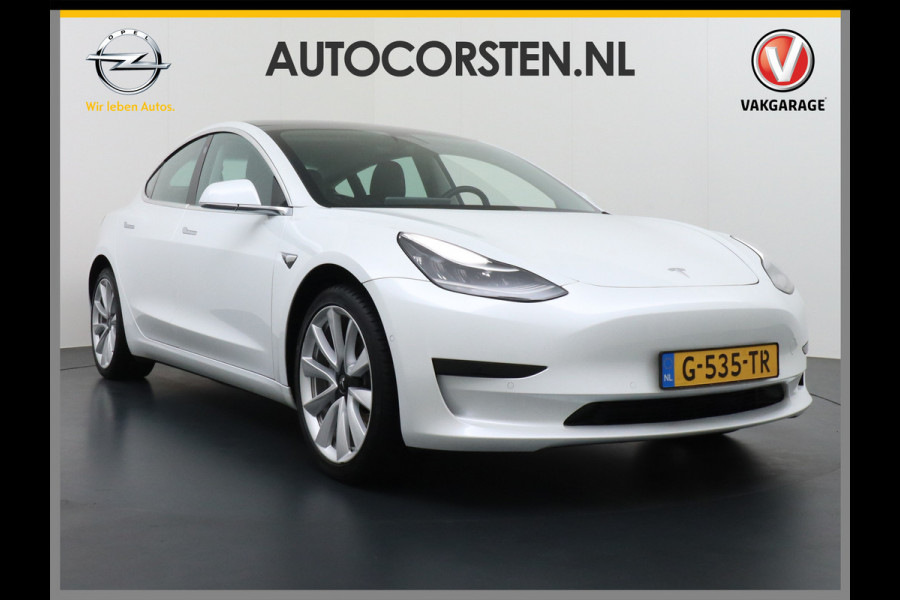 Tesla Model 3 SR+60kWh 326PK AutoPilot FSD-v.b Leer PanoDak Adaptive cruise Premium-Luidsprekers Telefoon-Sleutel 18" Camera's Elektr.-Stuur+S Ecc Navigatiesysteem full map LED-a+v Comfortstoel(en) ACC Dual-ECC DAB Voorverwarmen interieur via App Keyless via Telefoonsleutel One-Pedal-Drive Orig. nlse auto