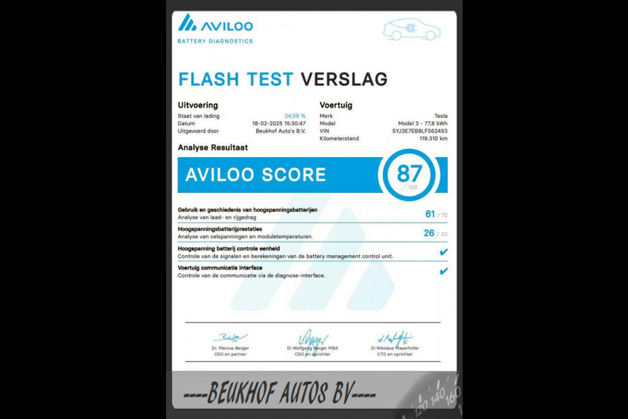 Tesla Model 3 Long Range 75 kWh Trekhaak Autopilot Soh 87%