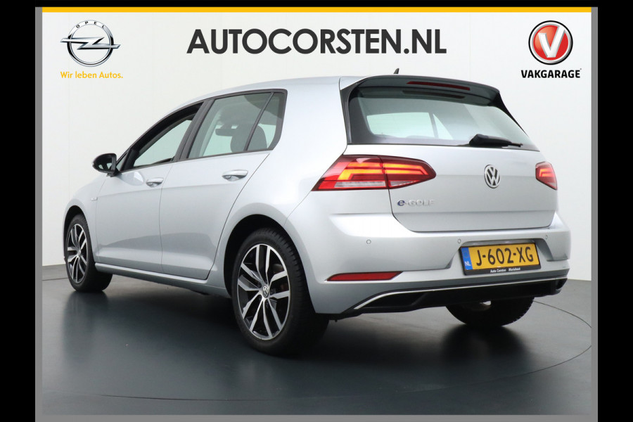 Volkswagen e-Golf AUT Adaptieve Cruise Warmtepomp App-Connect Apple Carplay Android Auto Climatronic Stoel+Ruitverwarming DAB+ Led Winterpakket  Licht/Regensensor Pdc App-Connect Lmv 17" E-DITION 136PK 290NM Koppel slechts 49.000km