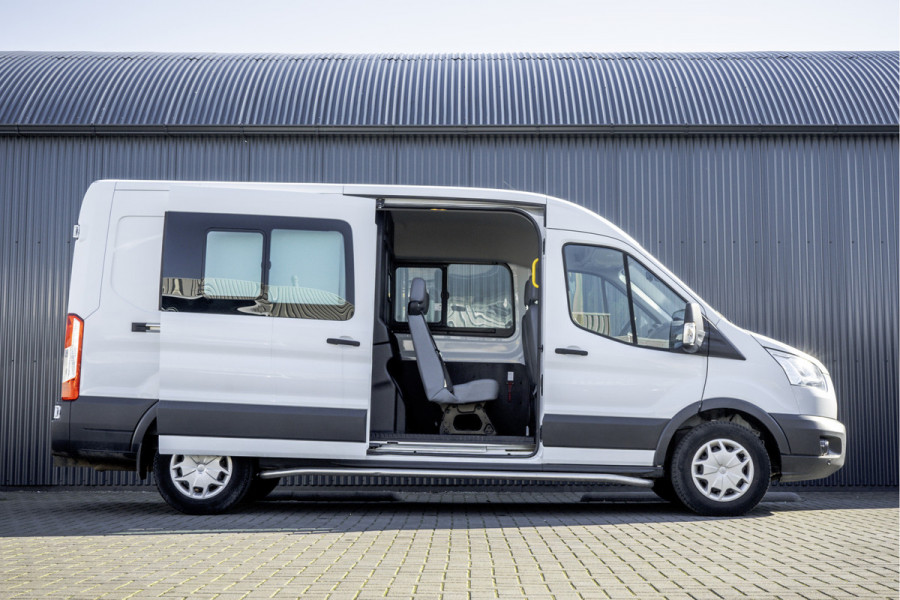 Ford Transit 2.0 TDCI L3H2 | Euro 6 | 131 PK | 6-Persoons | Topconditie | Camera | Cruise | Airco | PDC | DC