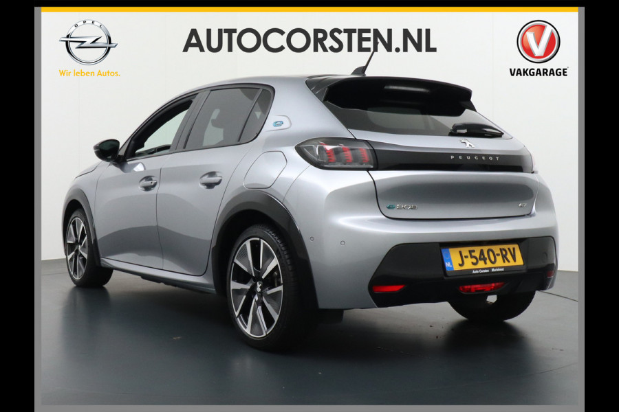 Peugeot e-208 EV GT-line 350 50kWh Panoramadak Apple Carplay Android Auto Adaptieve Cruise Stoelverwarming Camera Keyless Pdc Led DAB+ Lmv 17" Dodehoekdetectie 1/2 Leder Verkeersbord detectie 1e Eigenaar