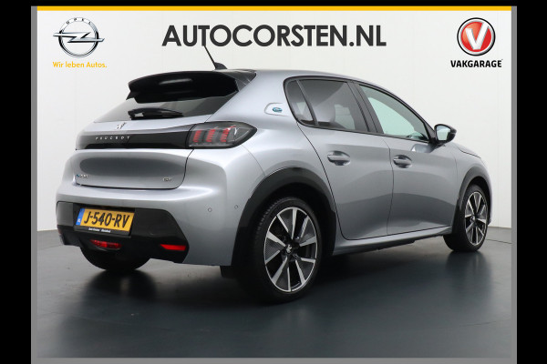 Peugeot e-208 EV GT-line 350 50kWh Panoramadak Apple Carplay Android Auto Adaptieve Cruise Stoelverwarming Camera Keyless Pdc Led DAB+ Lmv 17" Dodehoekdetectie 1/2 Leder Verkeersbord detectie 1e Eigenaar