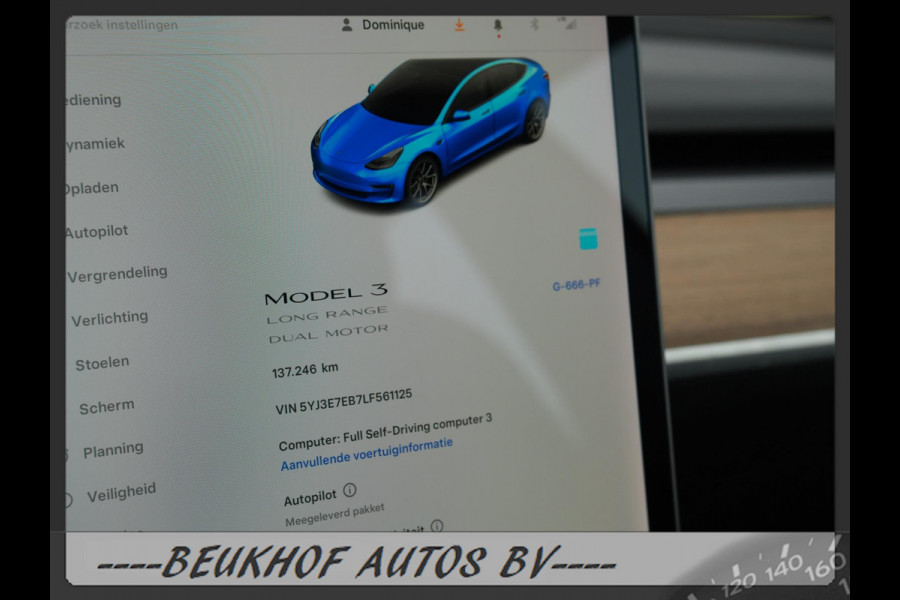 Tesla Model 3 Long Range AWD 75 kWh Trekhaak Pano Cam Navi