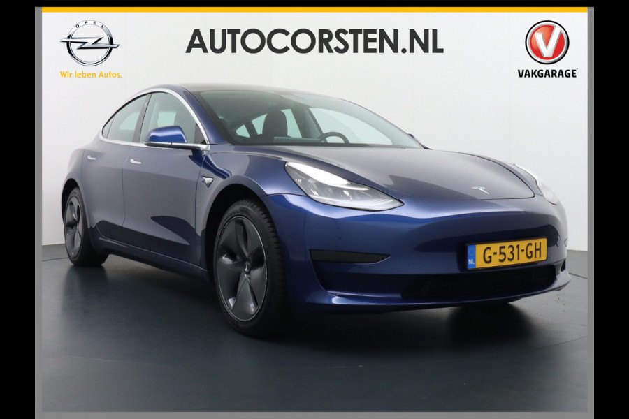 Tesla Model 3 SR+60kWh 325PK FSD-Voorbereid AutoPilot Lmv 18" Leder Pano.Dak Adaptive-Cruise Camera's Elektr.-Stuur+Stoelen+Spiegels+Geheugen+ Ecc Navigatiesysteem full map LED-a+v Comfortstoelen ACC DAB Voorverwarmen interieur via App Keyless via Telefoonsleutel One-Pedal-Drive Orig. nlse auto tot 11kw laden thuis ! Garantie Accu tot 23-09-2027/Max 160.000km 1.584kg licht!