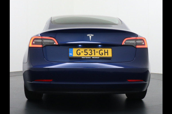 Tesla Model 3 SR+60kWh 325PK FSD-Voorbereid AutoPilot Lmv 18" Leder Pano.Dak Adaptive-Cruise Camera's Elektr.-Stuur+Stoelen+Spiegels+Geheugen+ Ecc Navigatiesysteem full map LED-a+v Comfortstoelen ACC DAB Voorverwarmen interieur via App Keyless via Telefoonsleutel One-Pedal-Drive Orig. nlse auto tot 11kw laden thuis ! Garantie Accu tot 23-09-2027/Max 160.000km 1.584kg licht!