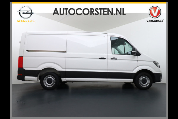 Volkswagen Crafter 35 2.0 TDI L3H2 Highline 3-Persoons Trekhaak Navi Cruise Control DAB+ Camera Licht-Regensensor Pdc Voorruitverwarming Betonplexvloer Schuifdeur 1e Eigenaar, 2.500KG Trekgewicht, Euro 6