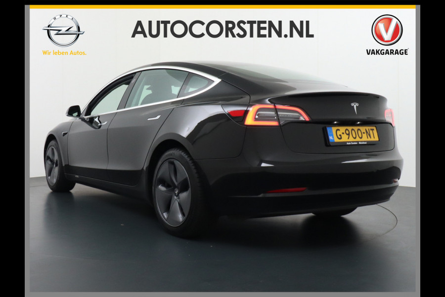 Tesla Model 3 SR+60kWh 325PK 18" AutoPilot 2.5 Leder PanoDak Adaptive Cruise Camera's Elektr.-Stuur+Stoelen+Spiegels+Geheugen+Easy-Entry+Verwa Ecc Navigatiesysteem LED-a+v Comfortstoelen ACC DAB Voorverwarmen interieur via App Keyless via Telefoonsleutel One-Pedal-Drive Orig. nlse auto tot 11kw laden thuis ! Garantie Accu en motor tot  05-11-2027 max 160.000km