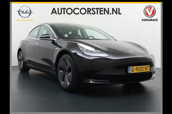 Tesla Model 3 SR+60kWh 325PK 18" AutoPilot 2.5 Leder PanoDak Adaptive Cruise Camera's Elektr.-Stuur+Stoelen+Spiegels+Geheugen+Easy-Entry+Verwa Ecc Navigatiesysteem LED-a+v Comfortstoelen ACC DAB Voorverwarmen interieur via App Keyless via Telefoonsleutel One-Pedal-Drive Orig. nlse auto tot 11kw laden thuis ! Garantie Accu en motor tot  05-11-2027 max 160.000km