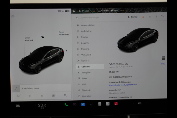 Tesla Model 3 SR+60kWh 325PK 18" AutoPilot 2.5 Leder PanoDak Adaptive Cruise Camera's Elektr.-Stuur+Stoelen+Spiegels+Geheugen+Easy-Entry+Verwa Ecc Navigatiesysteem LED-a+v Comfortstoelen ACC DAB Voorverwarmen interieur via App Keyless via Telefoonsleutel One-Pedal-Drive Orig. nlse auto tot 11kw laden thuis ! Garantie Accu en motor tot  05-11-2027 max 160.000km