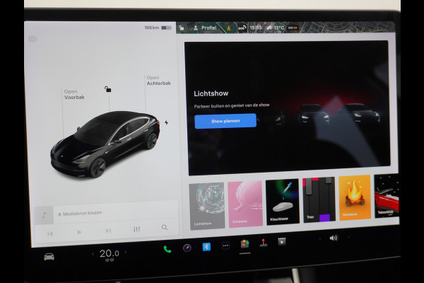 Tesla Model 3 SR+60kWh 325PK 18" AutoPilot 2.5 Leder PanoDak Adaptive Cruise Camera's Elektr.-Stuur+Stoelen+Spiegels+Geheugen+Easy-Entry+Verwa Ecc Navigatiesysteem LED-a+v Comfortstoelen ACC DAB Voorverwarmen interieur via App Keyless via Telefoonsleutel One-Pedal-Drive Orig. nlse auto tot 11kw laden thuis ! Garantie Accu en motor tot  05-11-2027 max 160.000km